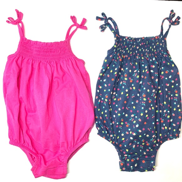 Lot 2 Baby Gap Spaghetti Strap Rompers - Picture 1 of 3